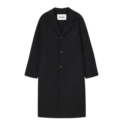 NANUSHKA MARTON DOUBLE WOOL AND SILK CAR COAT BLACK
