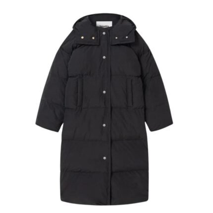 NANUSHKA RIVA TECH POPLIN PUFFER COAT OFF BLACK