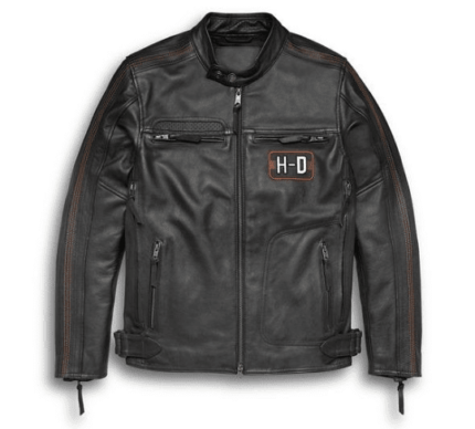 MEN’S WRIT HARLEY DAVIDSON BLACK BIKER MOTORCYCLE GENUINE LEATHER JACKET